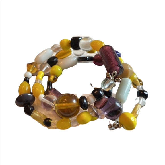 Handmade Wrap Bracelet with Floral Charms - Picture 2 of 4